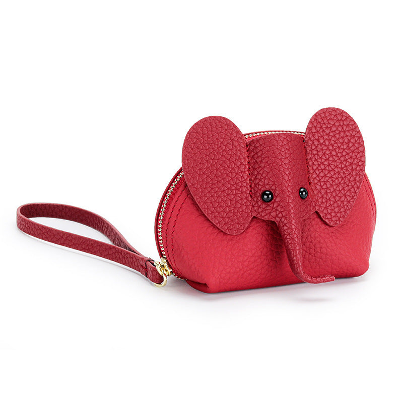 Cute Coin Purse Leather Cartoon Elephant