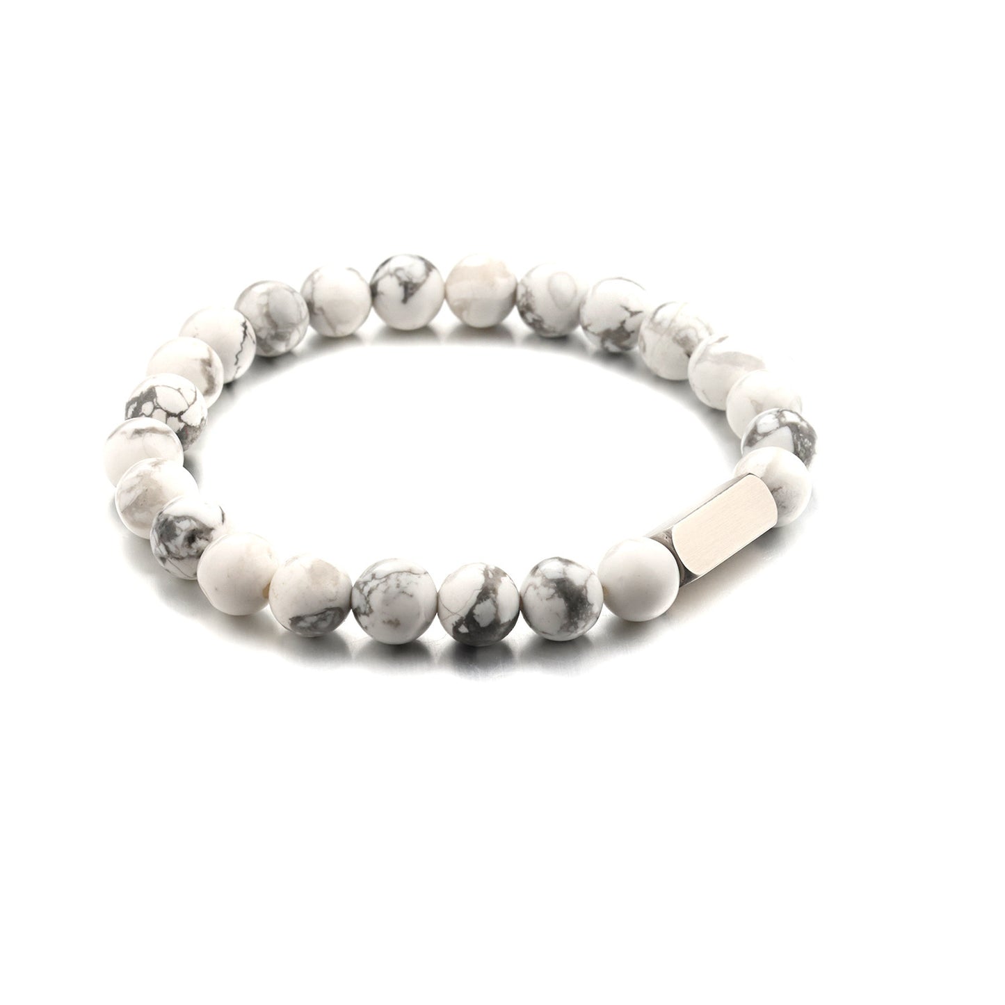 Dull Polish Bead Stainless Steel Volcanic Rock Beaded Bracelet