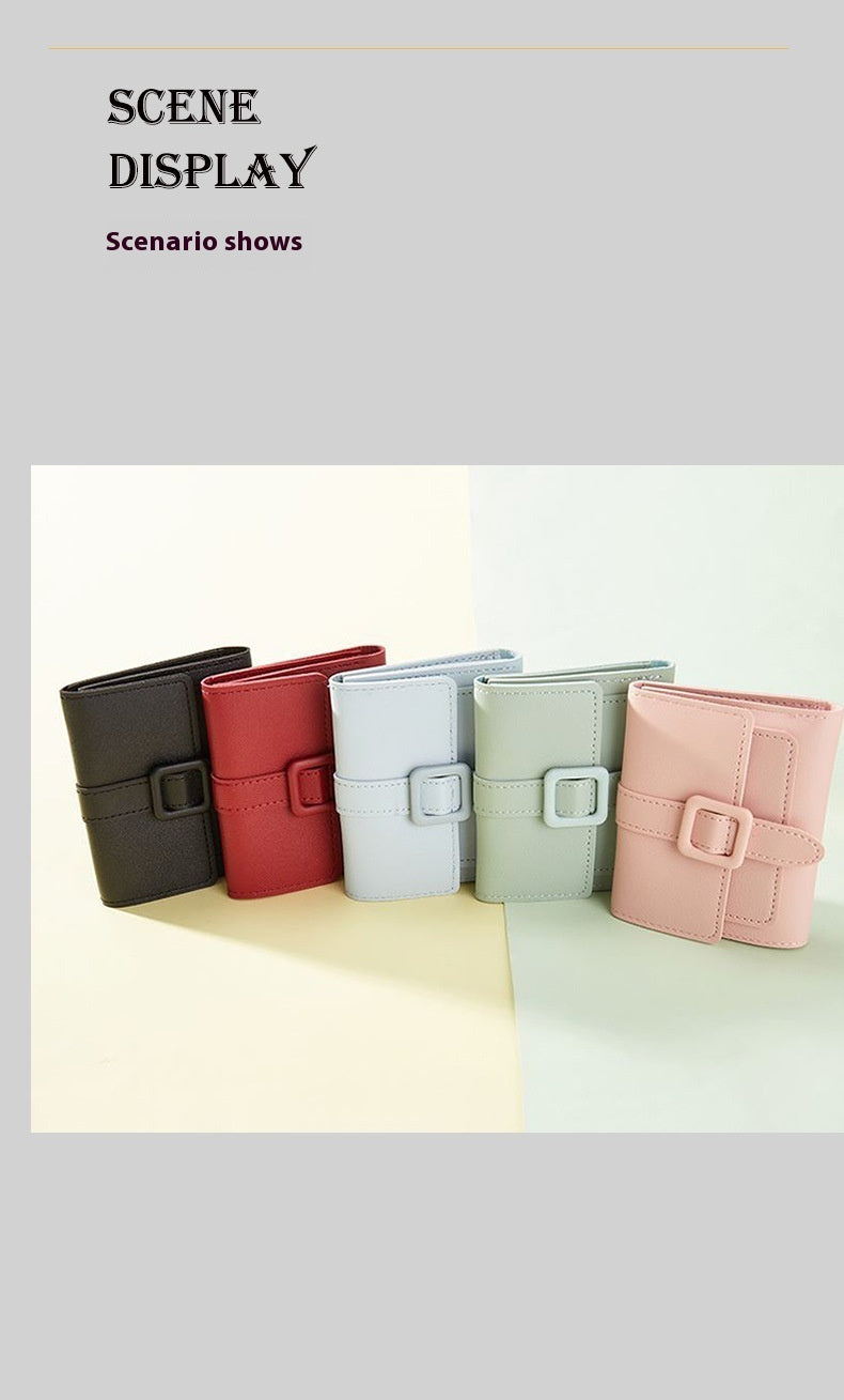 Purse Short Solid Color Card Holder Spring Women's High Sense