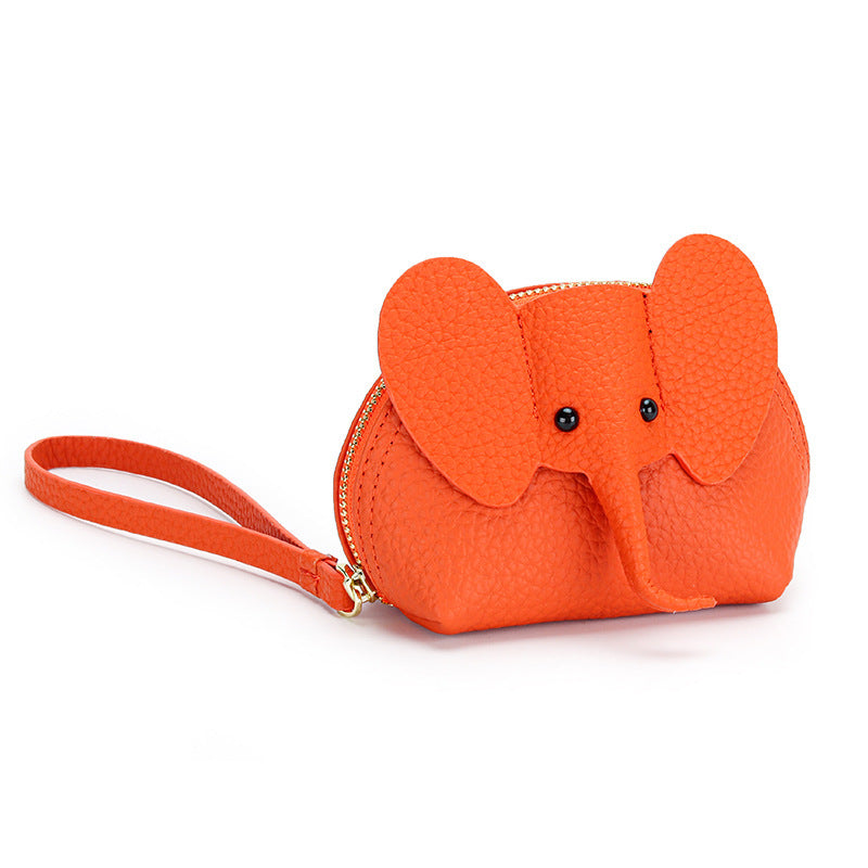 Cute Coin Purse Leather Cartoon Elephant