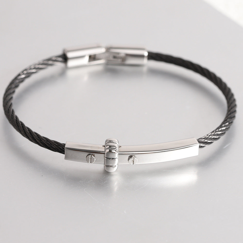 All-match Titanium Steel Round 3MM Cable Bracelet Fashion Steel