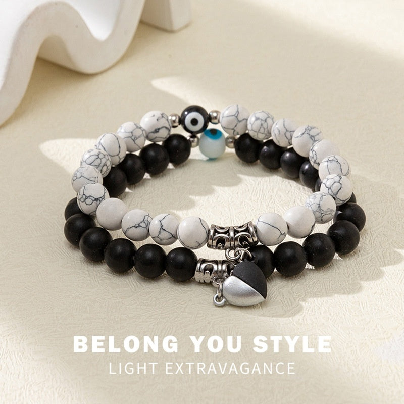 Personalized Evil Eye Design Stone Bracelet Suit Men And Women Couple Style