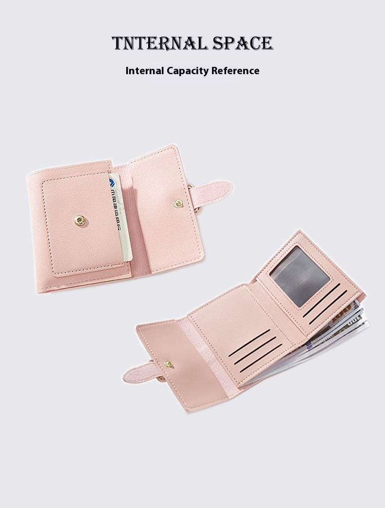 Purse Short Solid Color Card Holder Spring Women's High Sense