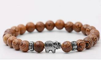 8mm Natural Volcanic Rock Colorful Stone Elephant Bracelet For Men