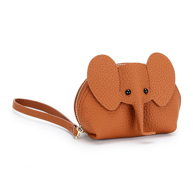 Cute Coin Purse Leather Cartoon Elephant