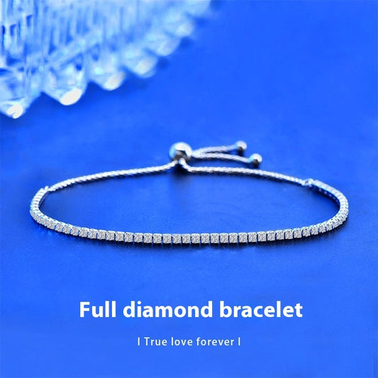 Moissanite Women's Sterling Silver Bracelet