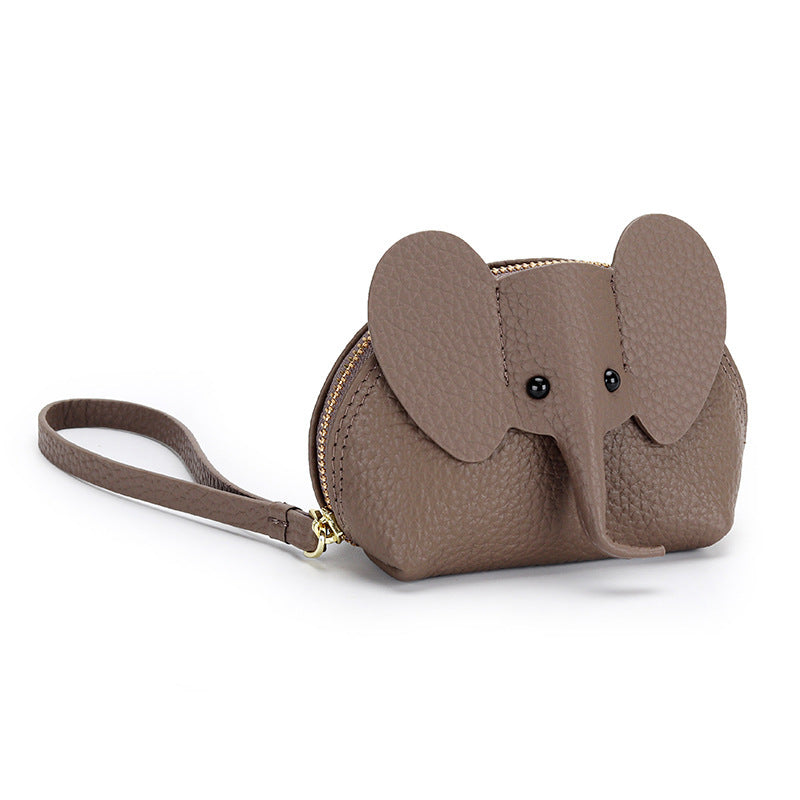 Cute Coin Purse Leather Cartoon Elephant