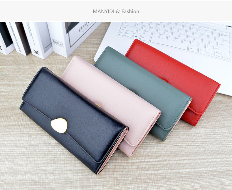 Women's Long Wallet Soft Leather Wallet Multi-card-slot Card Holder Retro Fashion Minimalism Large-capacity Handbag